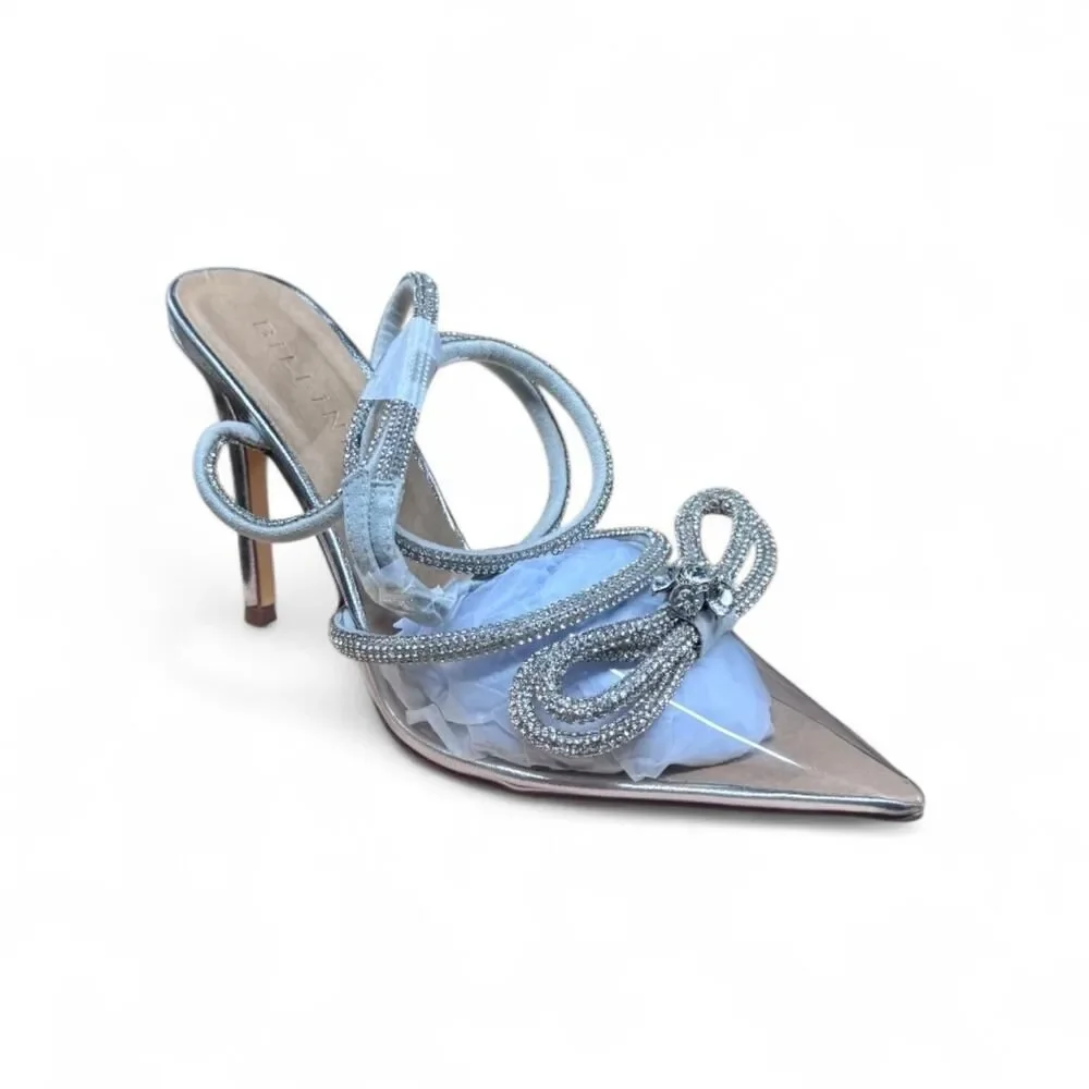 Billini Elope Stiletto Silver Bling Heel Women's Size 7